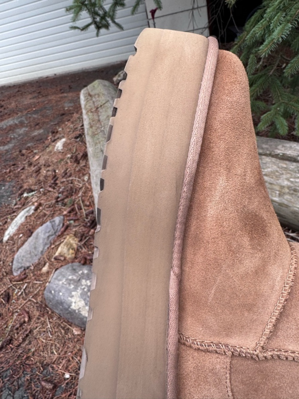 UGG Chestnut Suede Platform Mini Booties - Picture 10 of 15